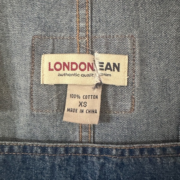 Vtg London Jean Classic Retro Denim Bib Suspender Overalls XS -S / Size 6 - Picture 9 of 11